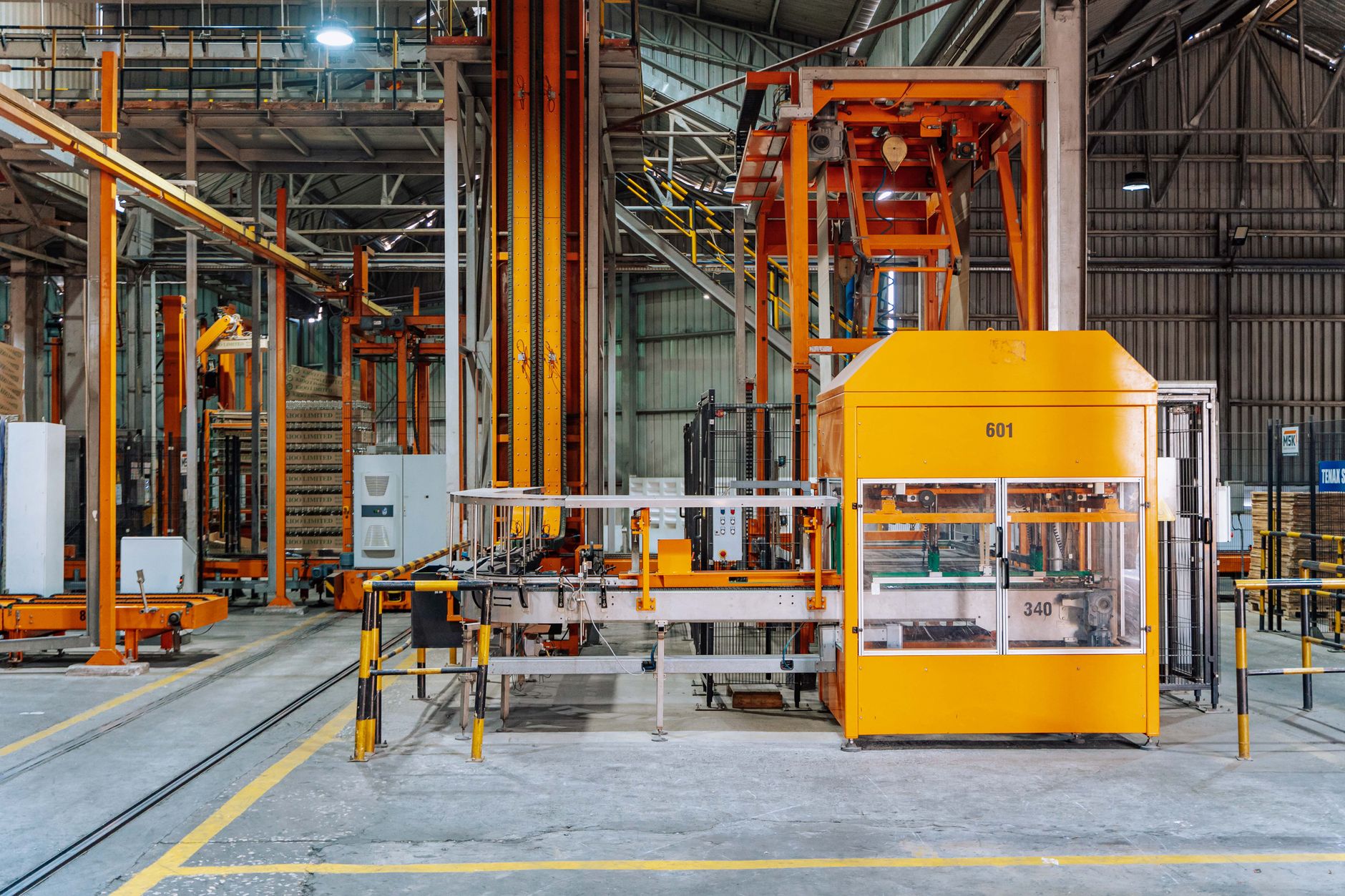 Industrial machinery in an operating plant